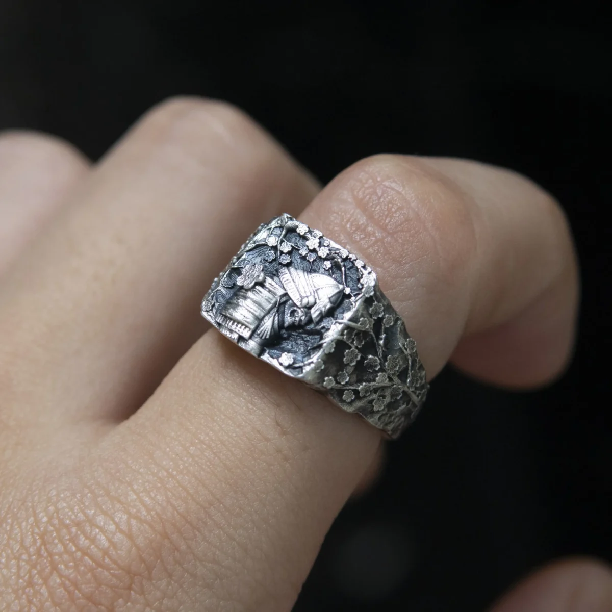 Alternative view of Nhẫn bạc s925 Nami Space Samurai Sakura RS023