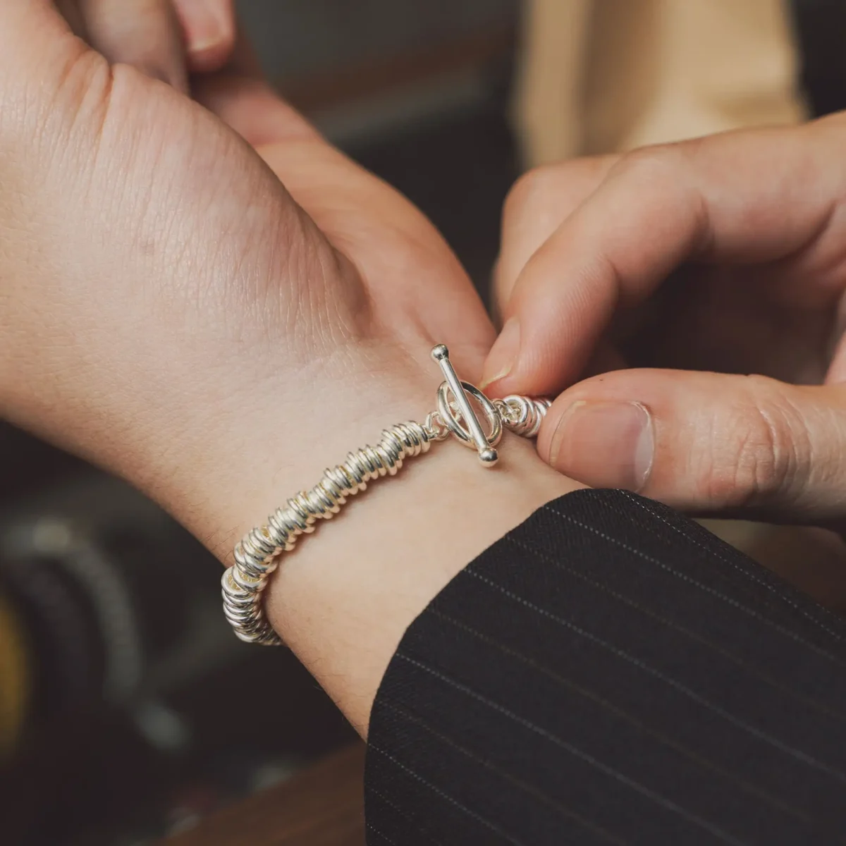 Alternative view of Vòng tay bạc s925 Nami Space Mult Rings BC001