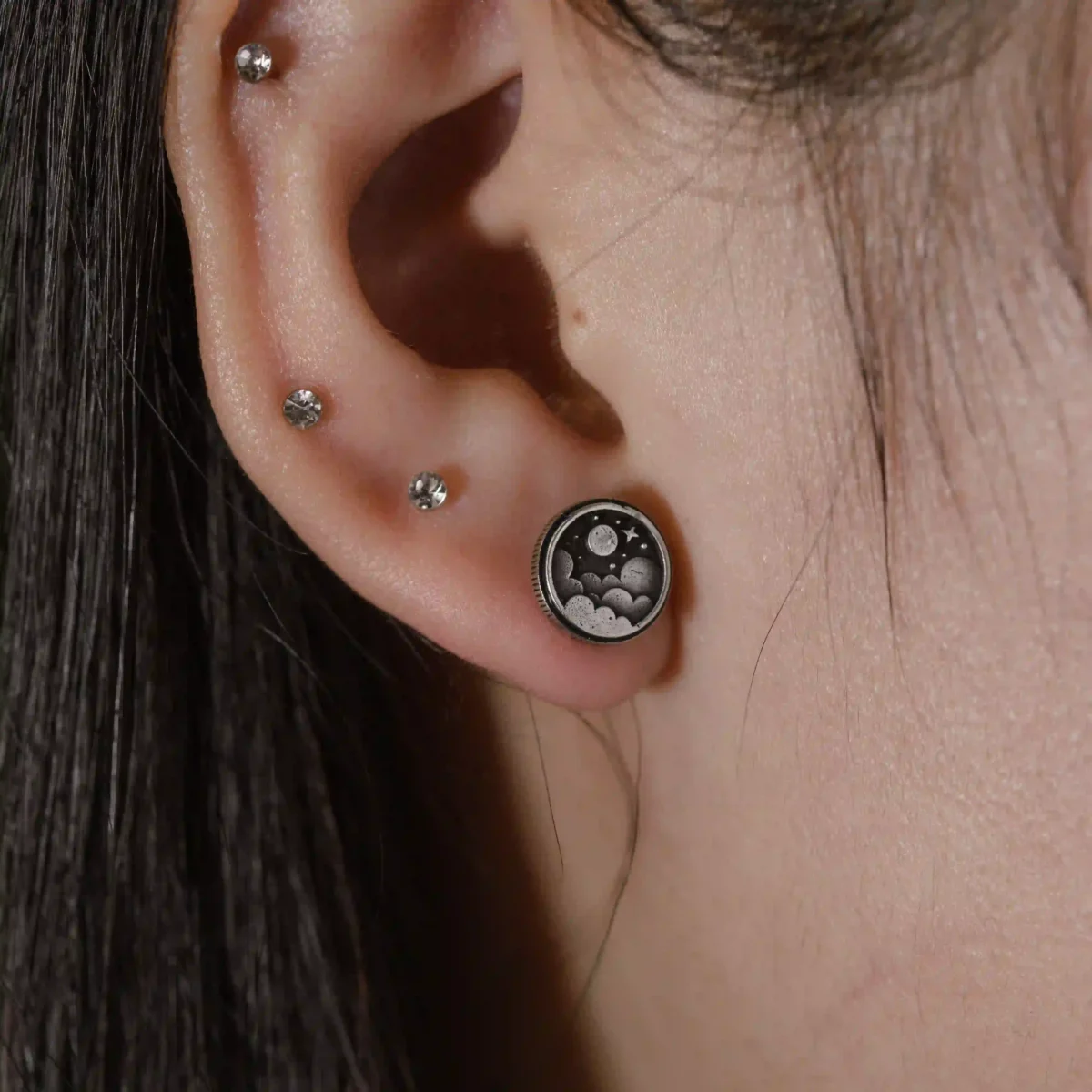 Alternative view of Khuyên tai bạc s925 Nami Space Hoàng Hôn ER0024