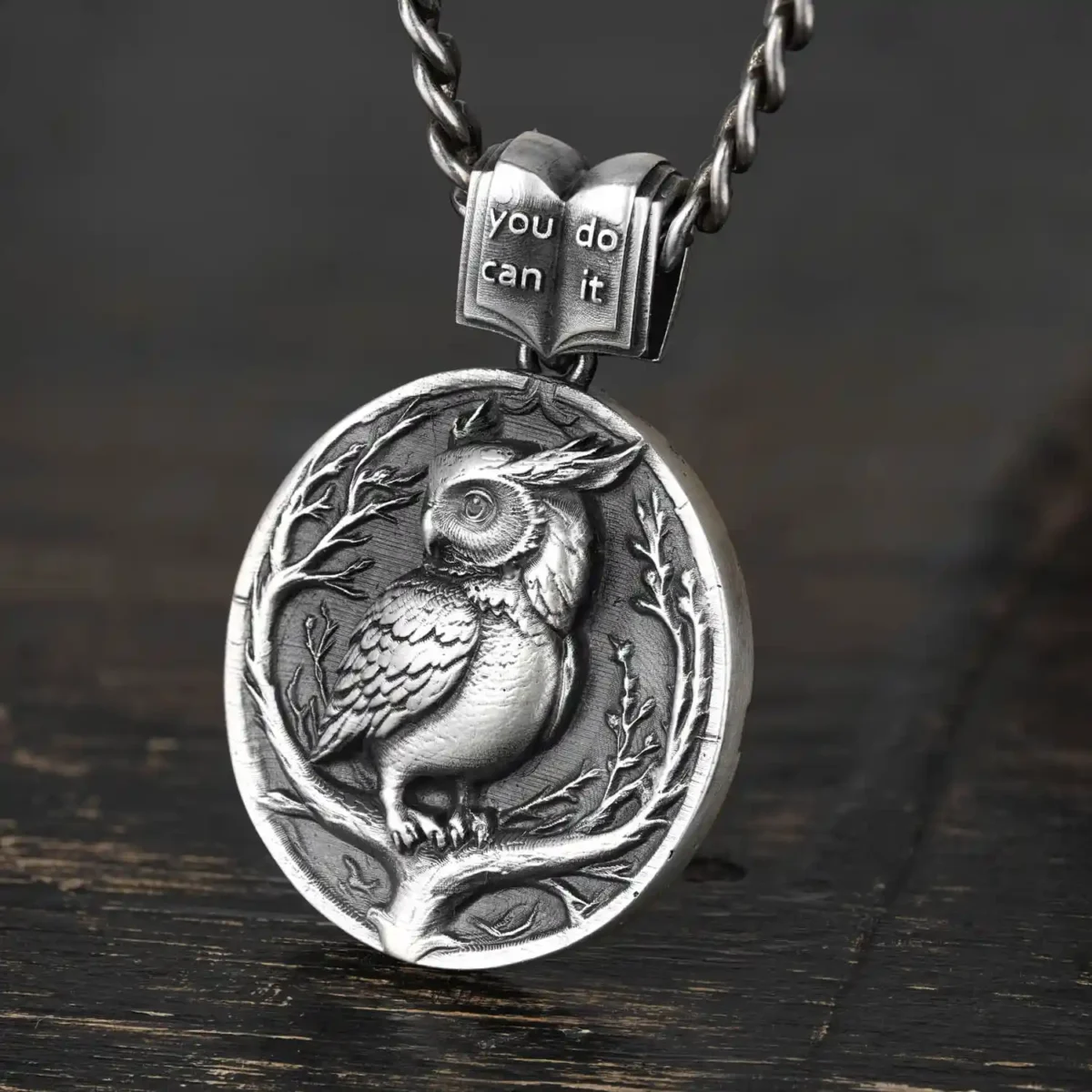 Alternative view of Mặt dây chuyền bạc s925 Nami Space Moon Owl MV010