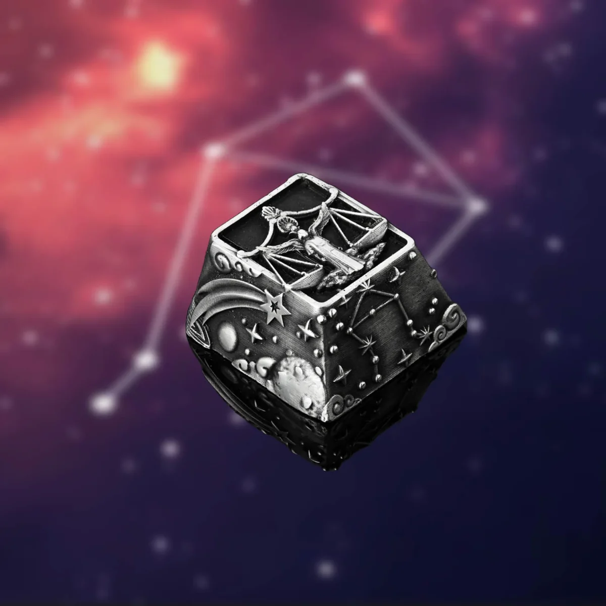 Alternative view of Keycap 1u bạc s925 Nami Space Thiên Bình KC089