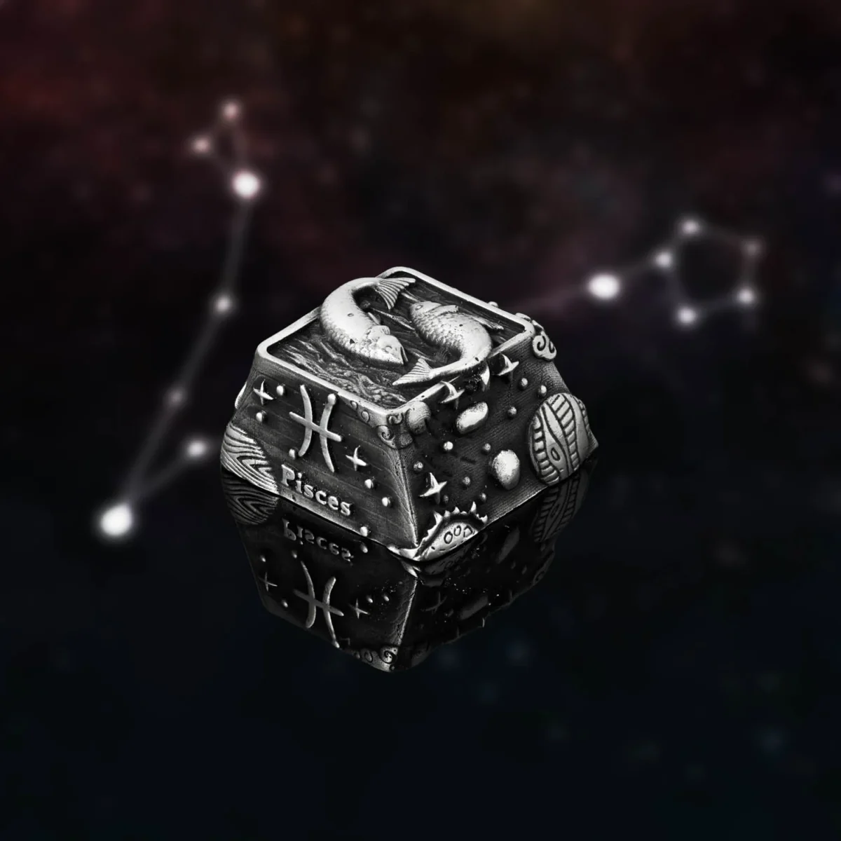 Alternative view of Keycap 1u bạc s925 Nami Space Song Ngư KC081