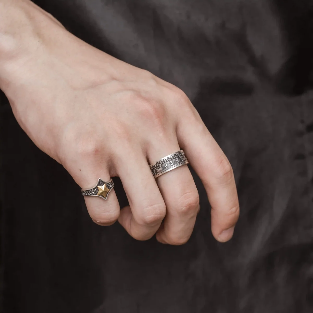 Alternative view of Nhẫn bạc s925 Nami Space  Sao Vàng RT052