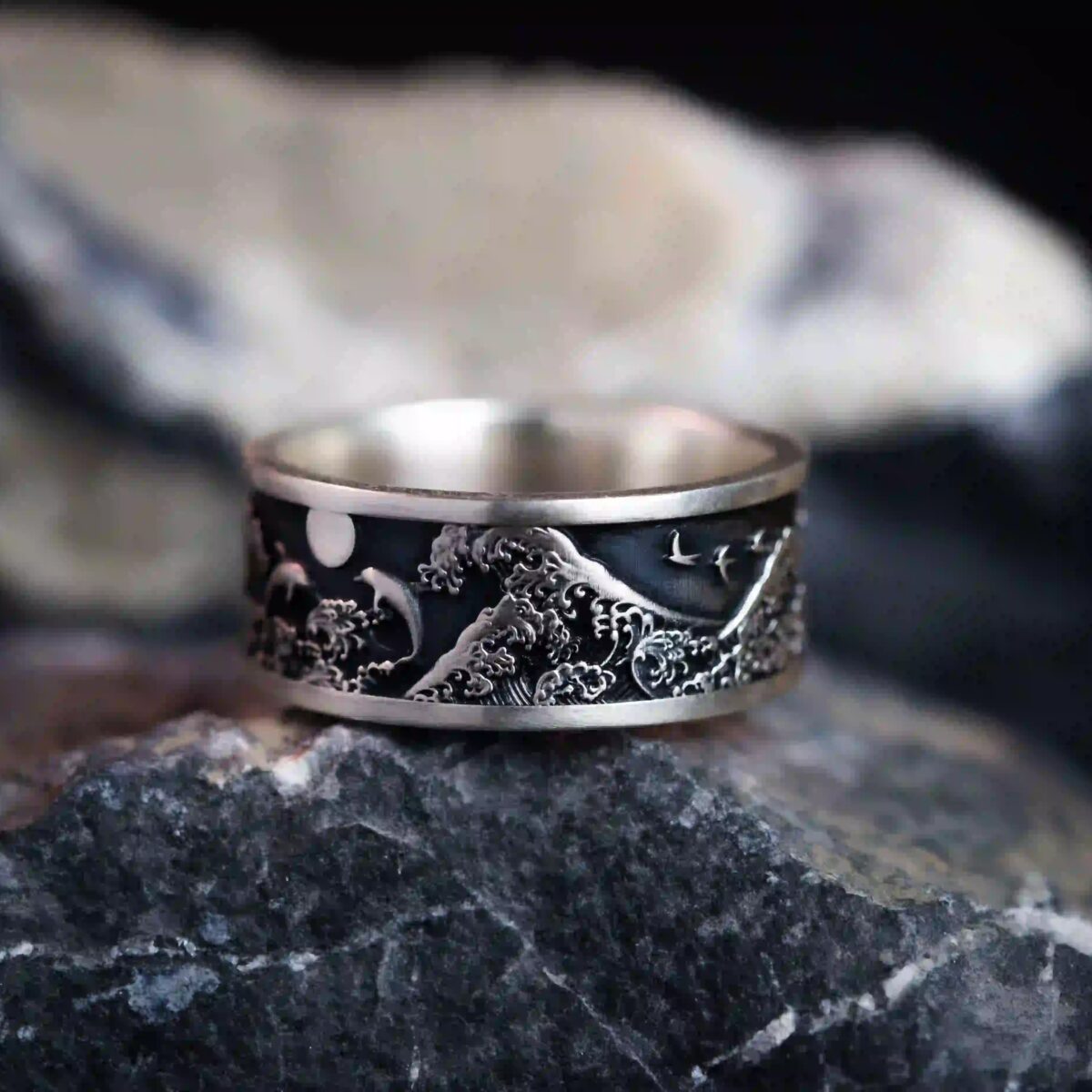 Nhẫn bạc s925 Nami Space Moonwave Ring RT053