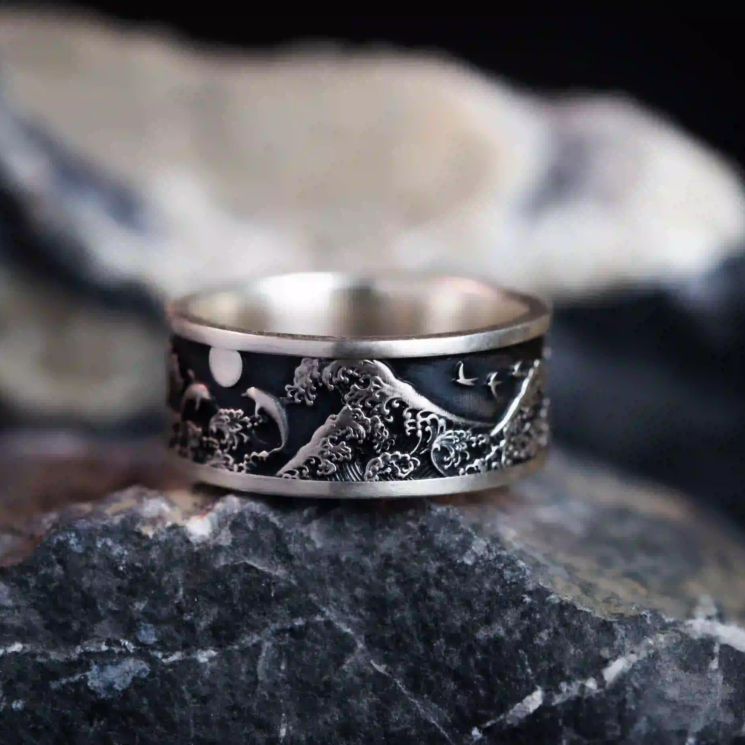 Nhẫn bạc s925 Nami Space Moonwave Ring RT053