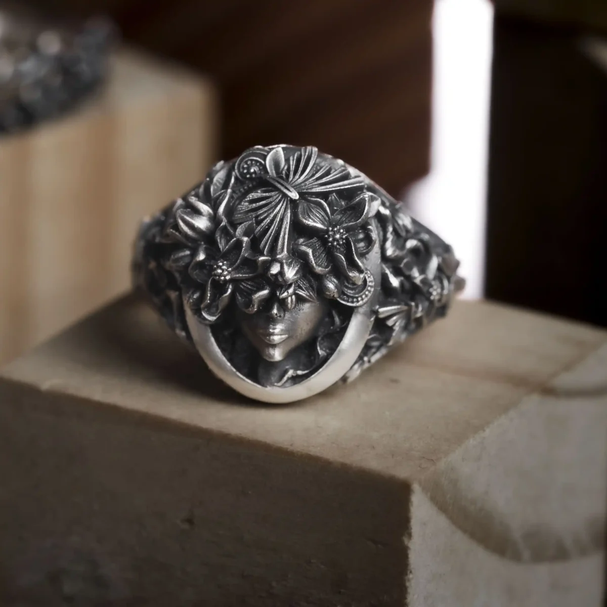 Nhẫn bạc s925 Nami Space Nature Goddess RT054