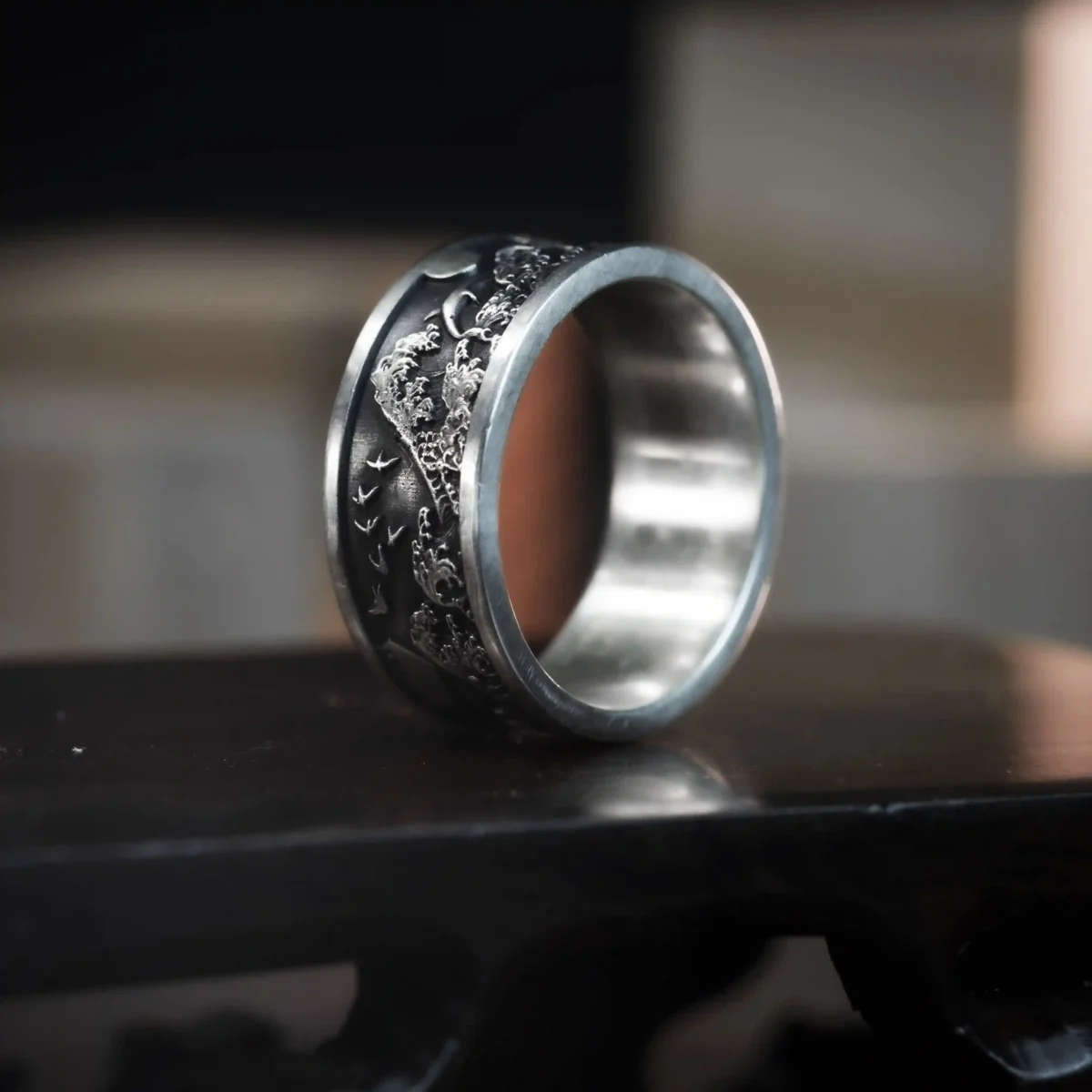 Alternative view of Nhẫn bạc s925 Nami Space Moonwave Ring RT053