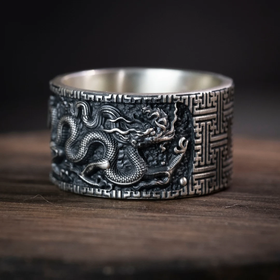 Alternative view of Nhẫn bạc s925 Nami Space RT056 Lý Long Có Vảy