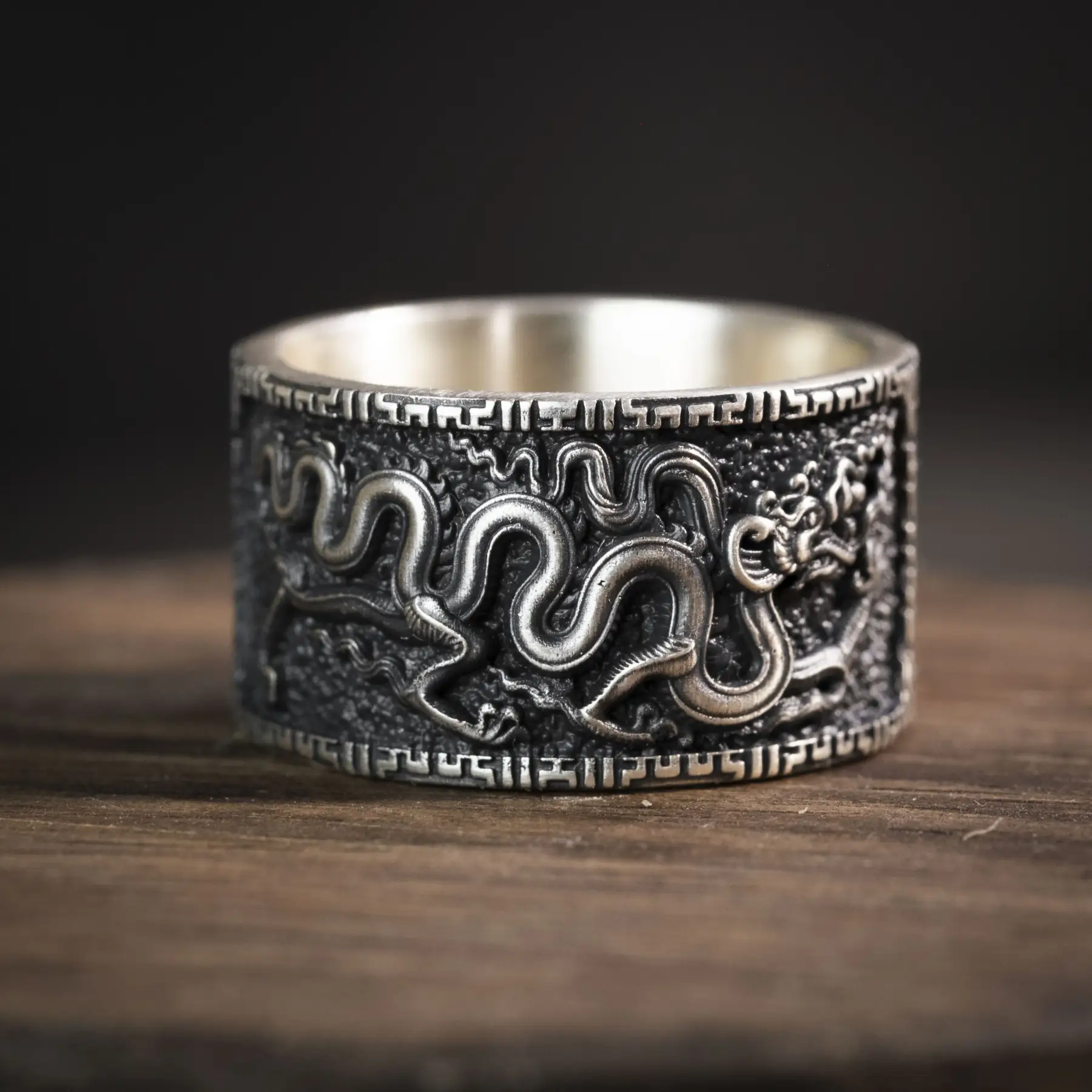 Nhẫn bạc s925 Nami Space RT057 Rồng Lý Long Không Vảy