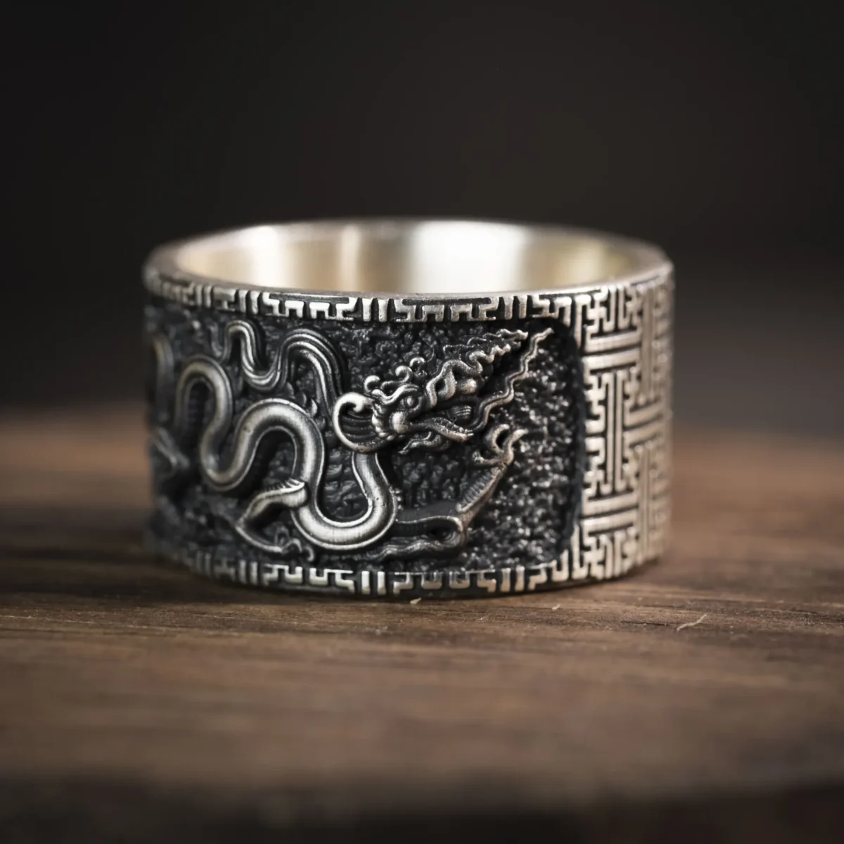 Alternative view of Nhẫn bạc s925 Nami Space RT057 Rồng Lý Long Không Vảy