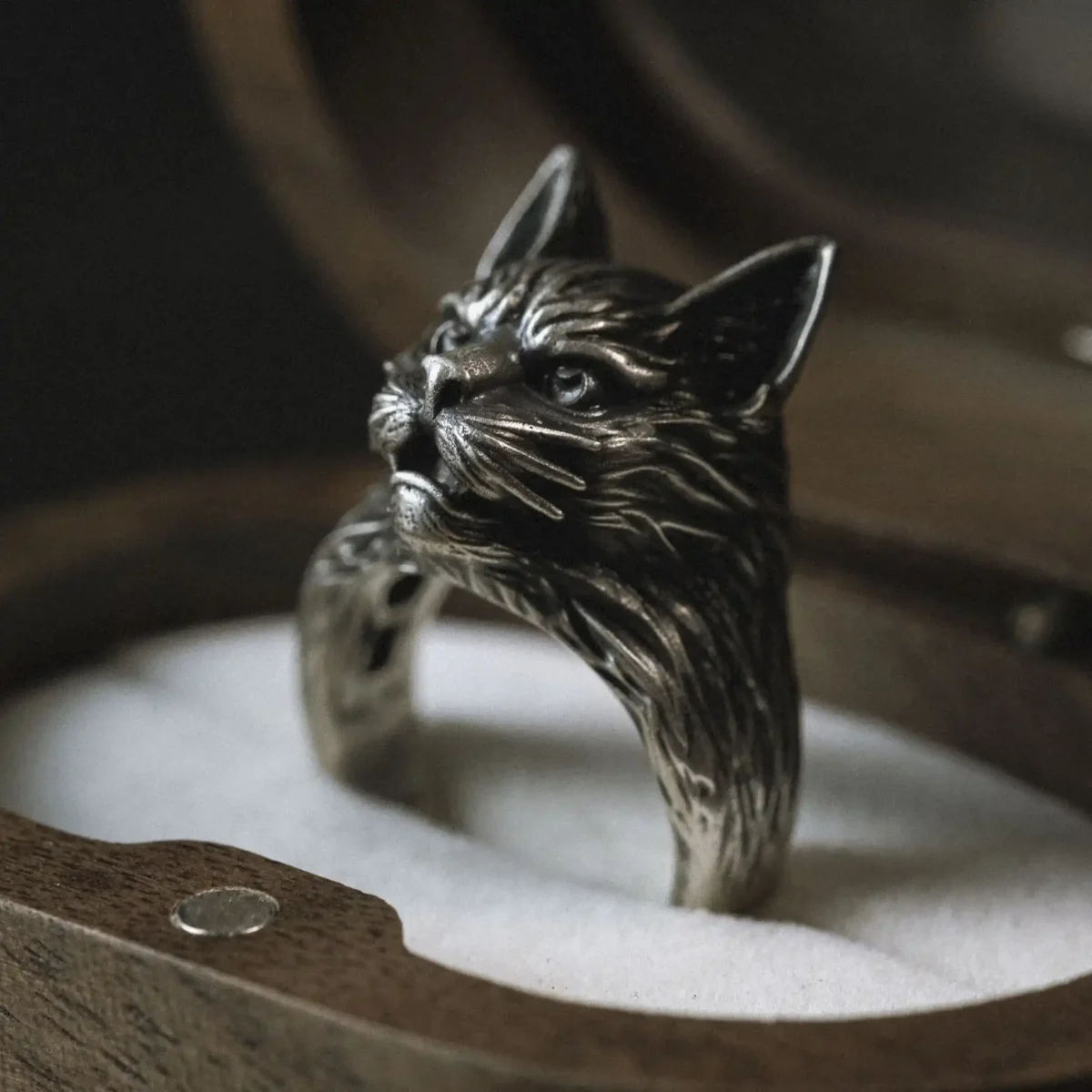 Alternative view of Nhẫn bạc s925 Nami Space Lynx Noctis Type II RS071