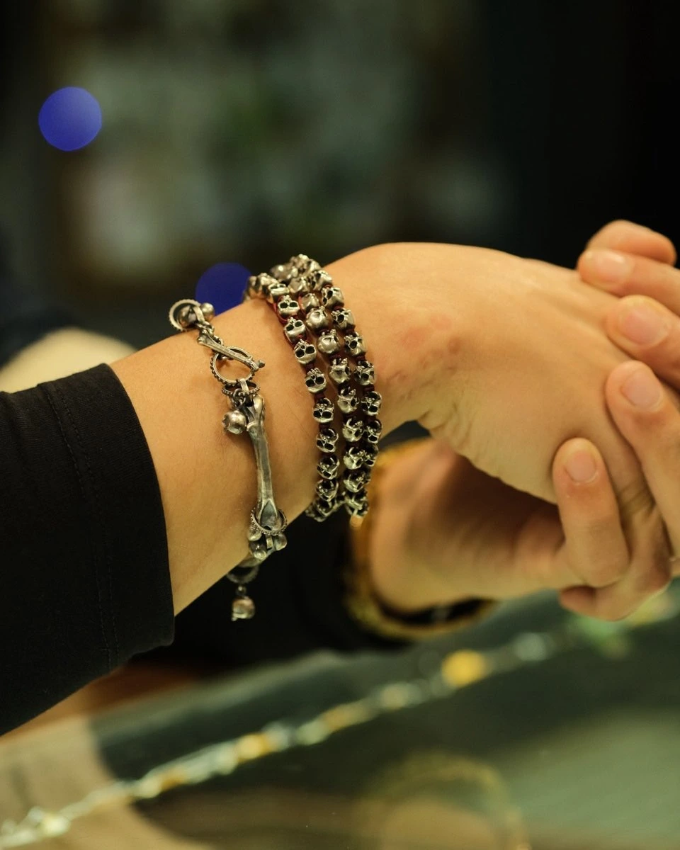 Vòng tay bạc s925 Nami Space Đầu Lâu BC011 - Ảnh 6