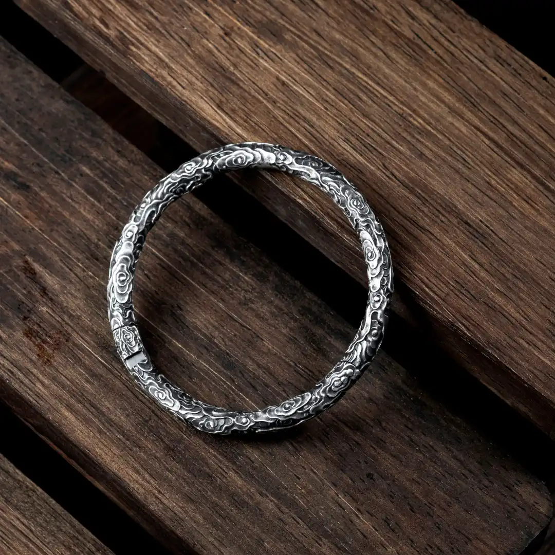 Kiềng Bạc 925 Nami Space Vân Mây B004